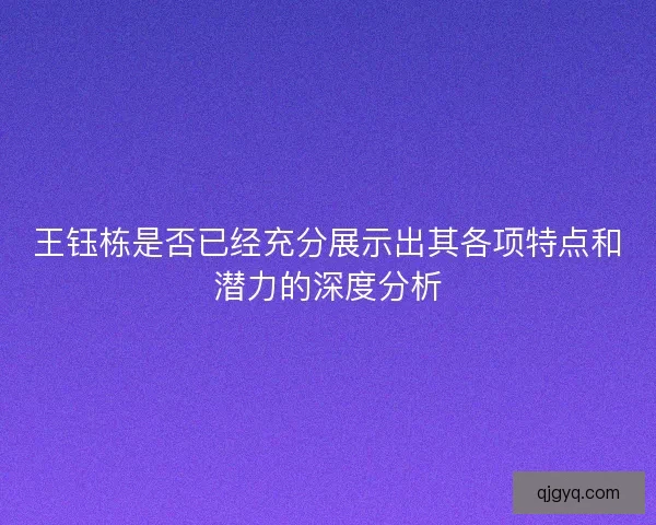 王钰栋是否已经充分展示出其各项特点和潜力的深度分析