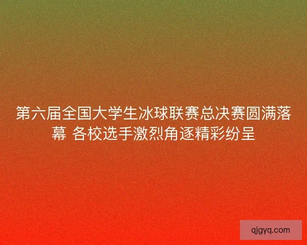 第六届全国大学生冰球联赛总决赛圆满落幕 各校选手激烈角逐精彩纷呈