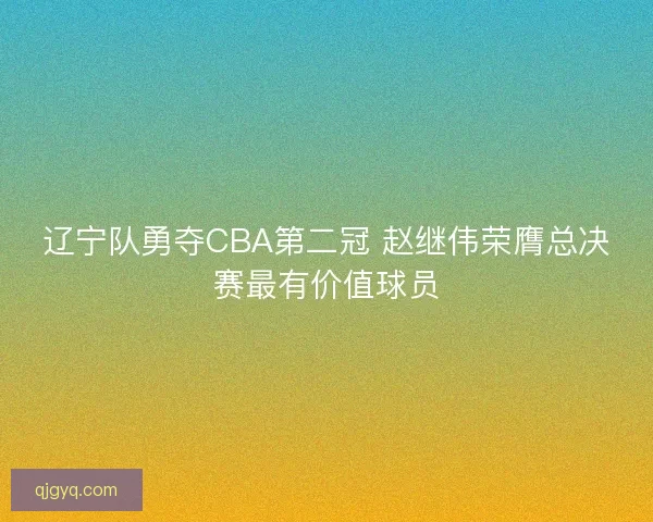 辽宁队勇夺CBA第二冠 赵继伟荣膺总决赛最有价值球员